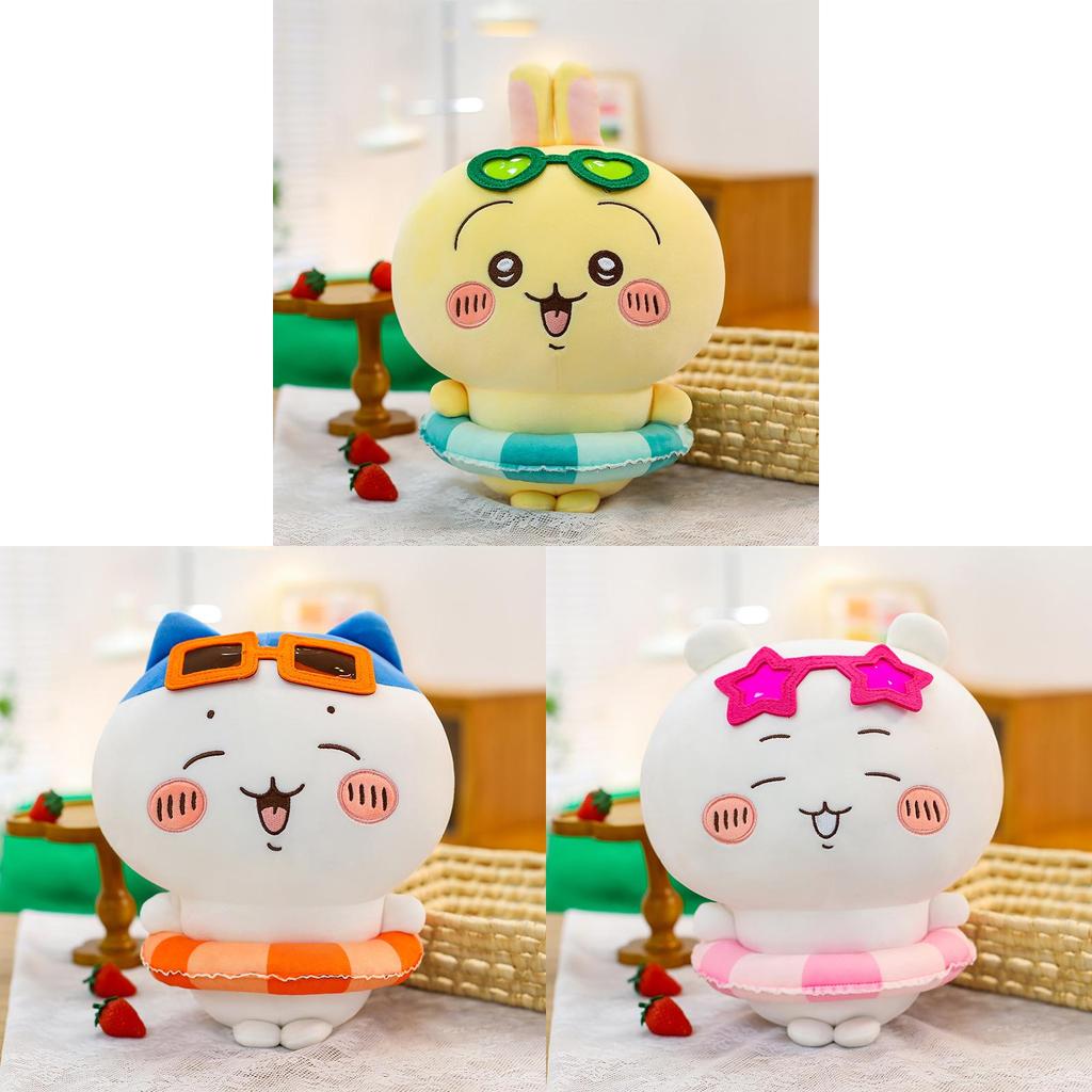 Cute Cat Plush Toy With Summer Swim Ring For Kids And Girl Gift
