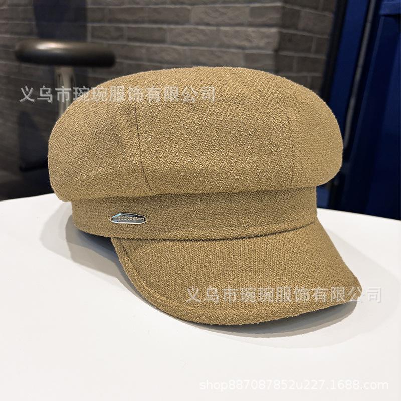 New British retro octagonal hat women's spring and autumn fashion and literature versatile newsboy hat Xiaoxiangfeng casual bud hat