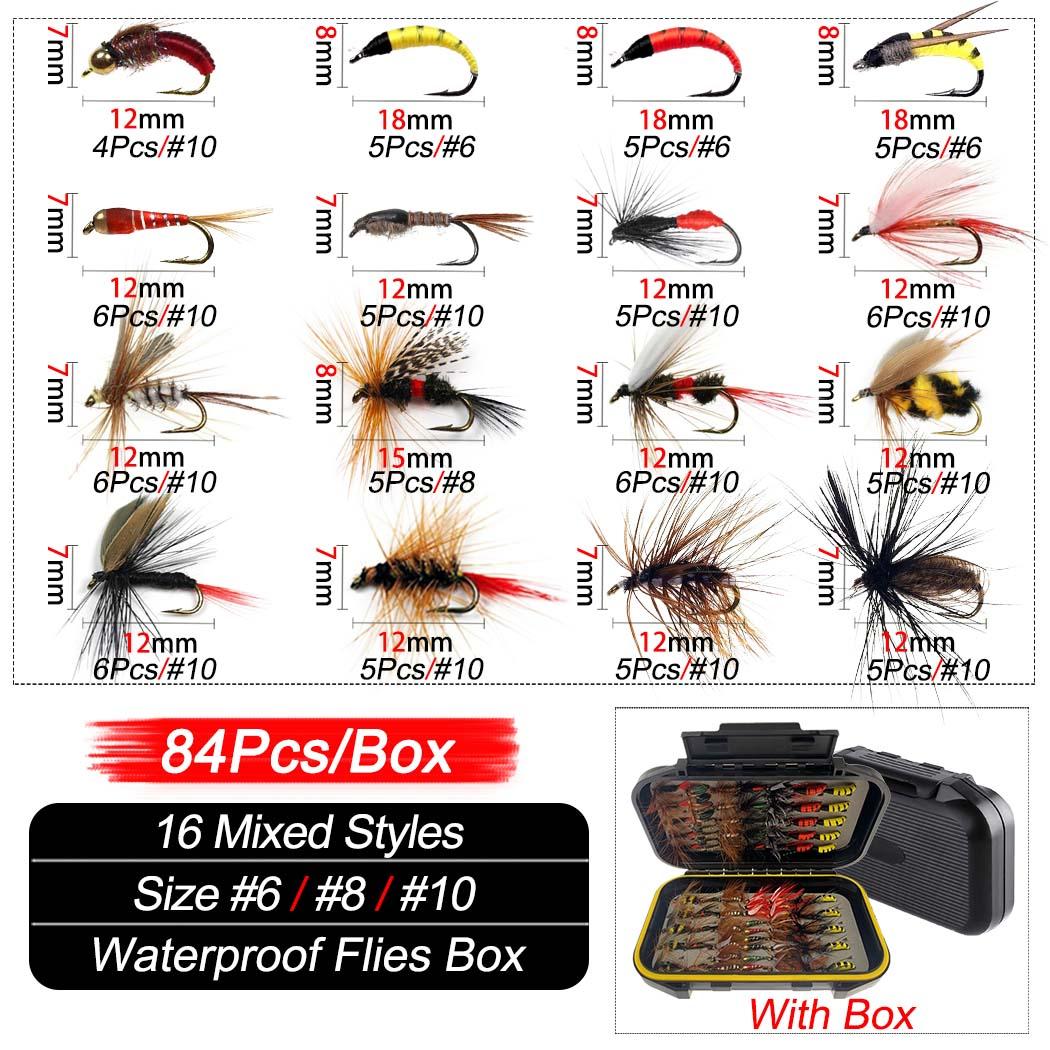 Assortiment de 24 mouches de pêche à la mouche pour truite