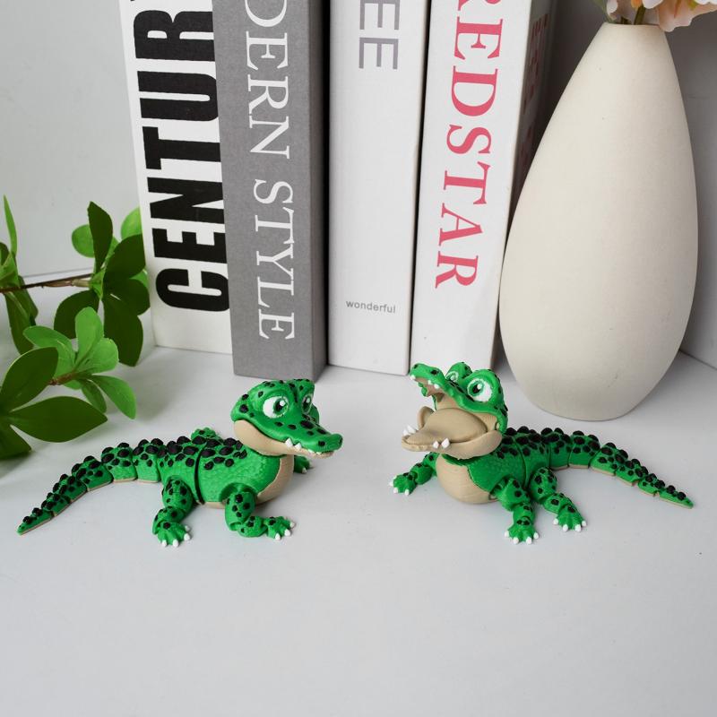 

Реалистичная маленькая статуэтка-игрушка крокодила 3D-печать Игрушка Суставы Подвижный Крокодил Зоопарк Маленькое Животное Настольный Декор Детский Забавный Подарок зелёный