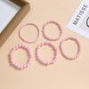 New Pink Imitation Pearl Elastic Bracelet for Women Fashionable Vintage Beaded Party French Light Luxury Jewelry
