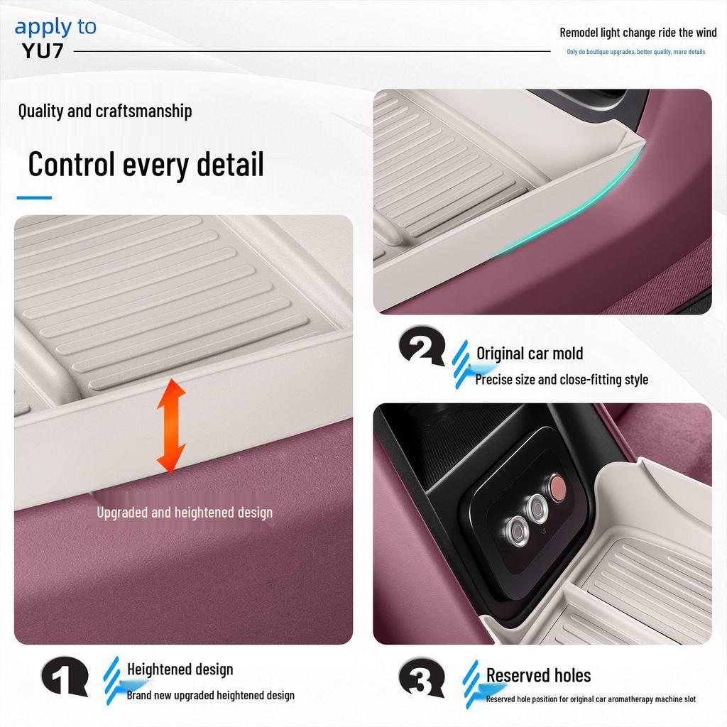 Silicone Pad for Xiaomi YU7 Central Console Armrest Box Organizer
