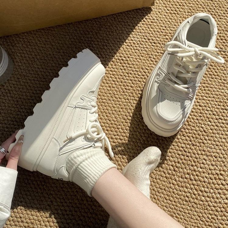 

[Garoa] от начала до конца ~ Новая спортивная повседневная обувь на платформе, универсальные легкие белые туфли, увеличивающие рост