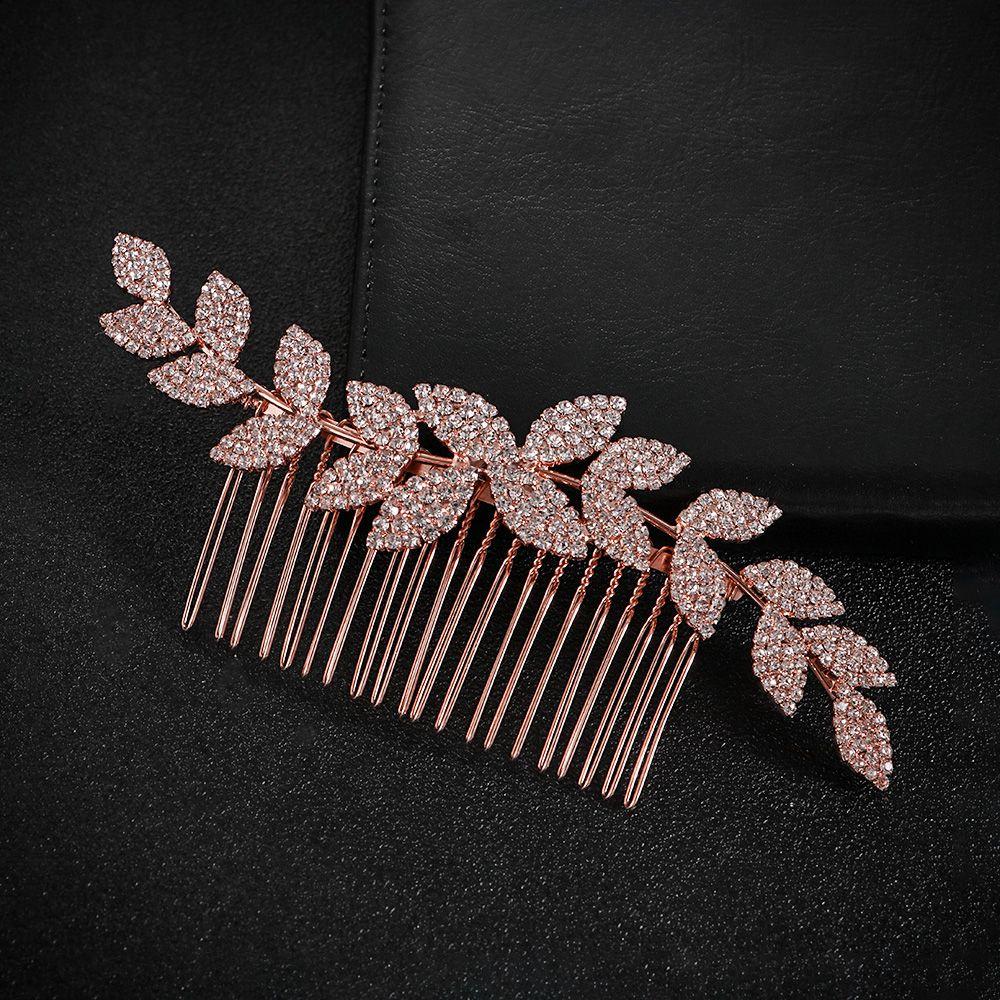 Fashion Gold Silver Hair Jewelry Metal Leaf Bridal Hair Comb Women Headpiece Wedding Accessories