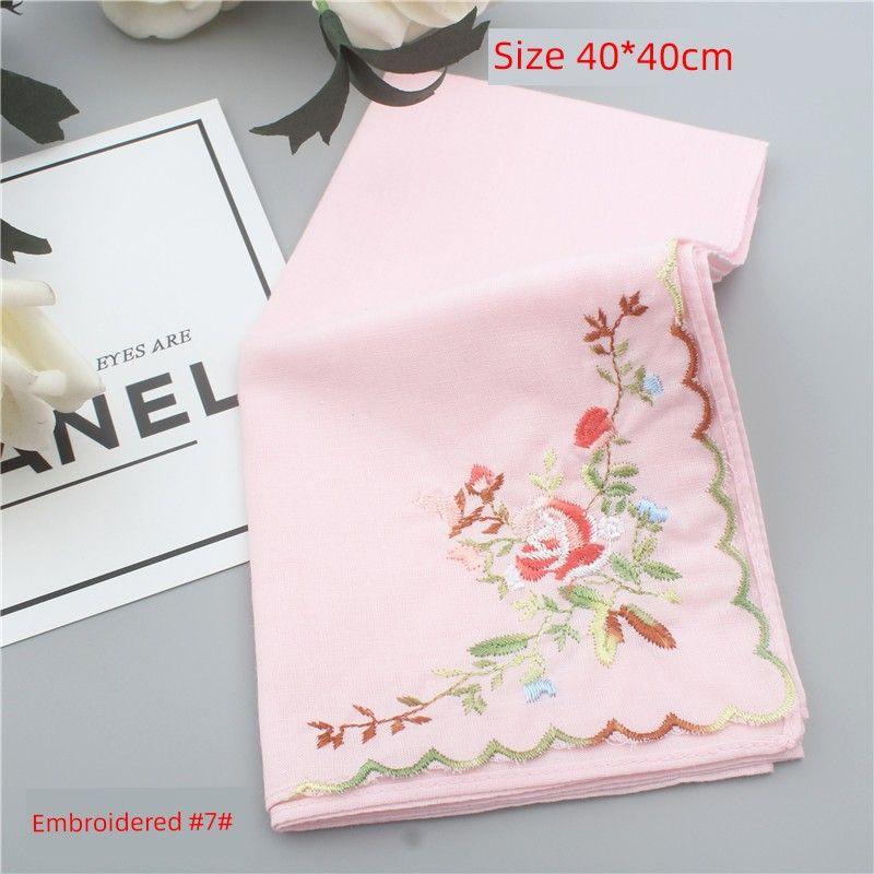 

Вышитый тонкий хлопковый носовой платок мягкий летний в старинном стиле Embroidered #7#
