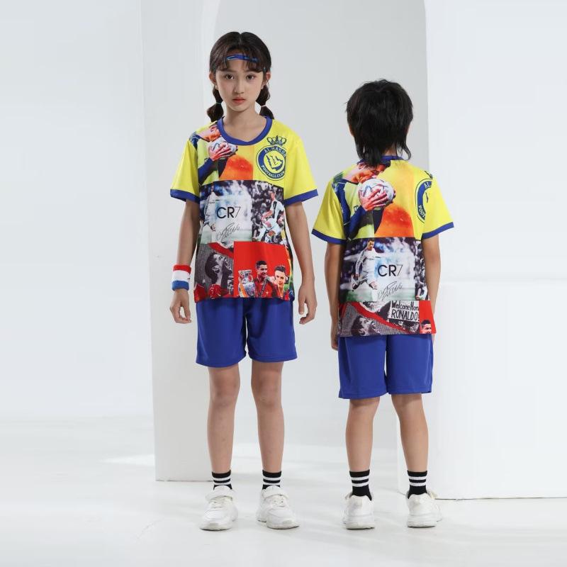 

2 new season children s football jersey set kindergarten primary and secondary school students jersey group buying number training clothes Size 14 (90-95cm)