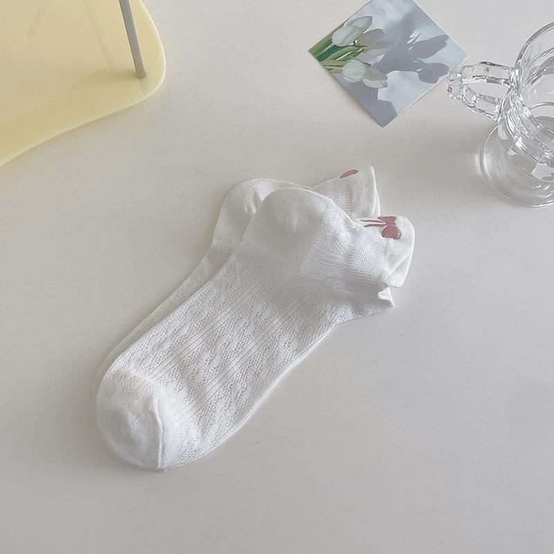 Women's Summer Fashion New Cotton Bow Mesh Ear Lifting Socks