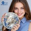 Vintage Girl Portrait Aluminum Sign 8x8 Inch 2D Wall Art Retro Home Decor Living Room Kitchen Metal Poster