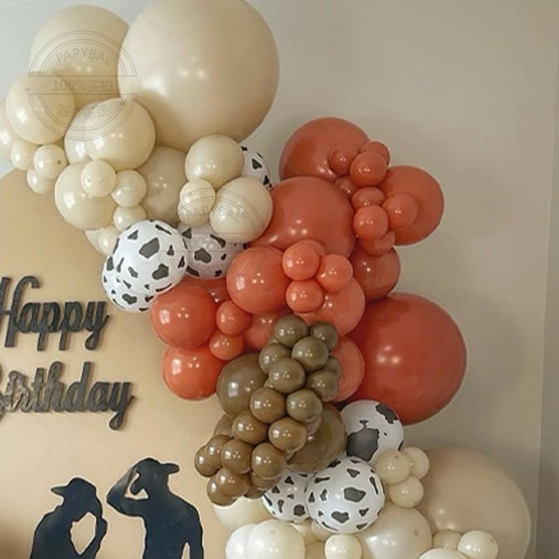 173pcs Coral Caramel Balloon Garland Cowgirl Baby Shower Farmyard Birthday Gender Reveal Globos Bride To Be Wedding Decoration