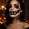 Scary Bloodiness Big Mouth Tattoo Sticker DIY Temporary Scar Stickers  Kids Gift