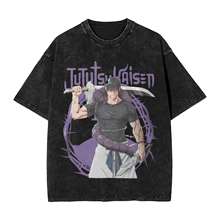 Summer Jujutsu Kaisen Choso Anime  Washed T Shirt Merch Oversize T-Shirts for Men Women Summer Short Sleeve Tee Clothing Daily Wear Cool Top