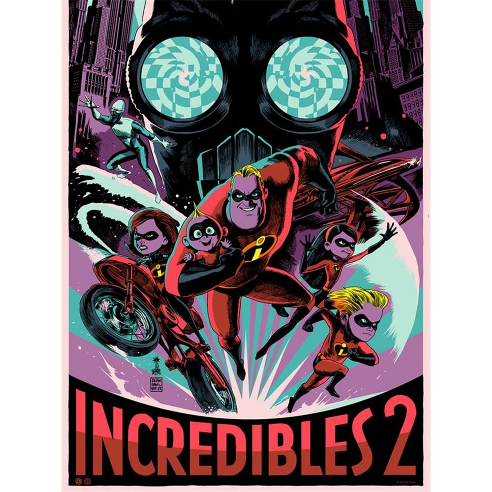 

Disney Diamond Painting The Incredibles 2 Art Poster Cute Cartoon Cross Stitch Complete Set of Creative Sewing Mosaic 5D DIY Home Decor Round 20x30cm