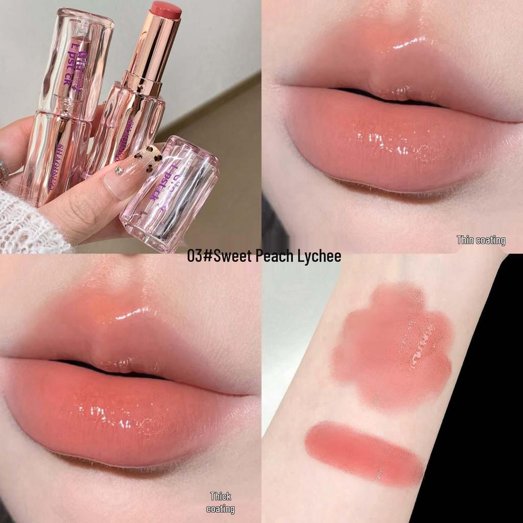 Shaqi Nuo Crystal Clear Lipstick: Mirror Finish, Plump Lips, No-Makeup Look, Korean Style, Long-Lasting, Youthful Gloss.