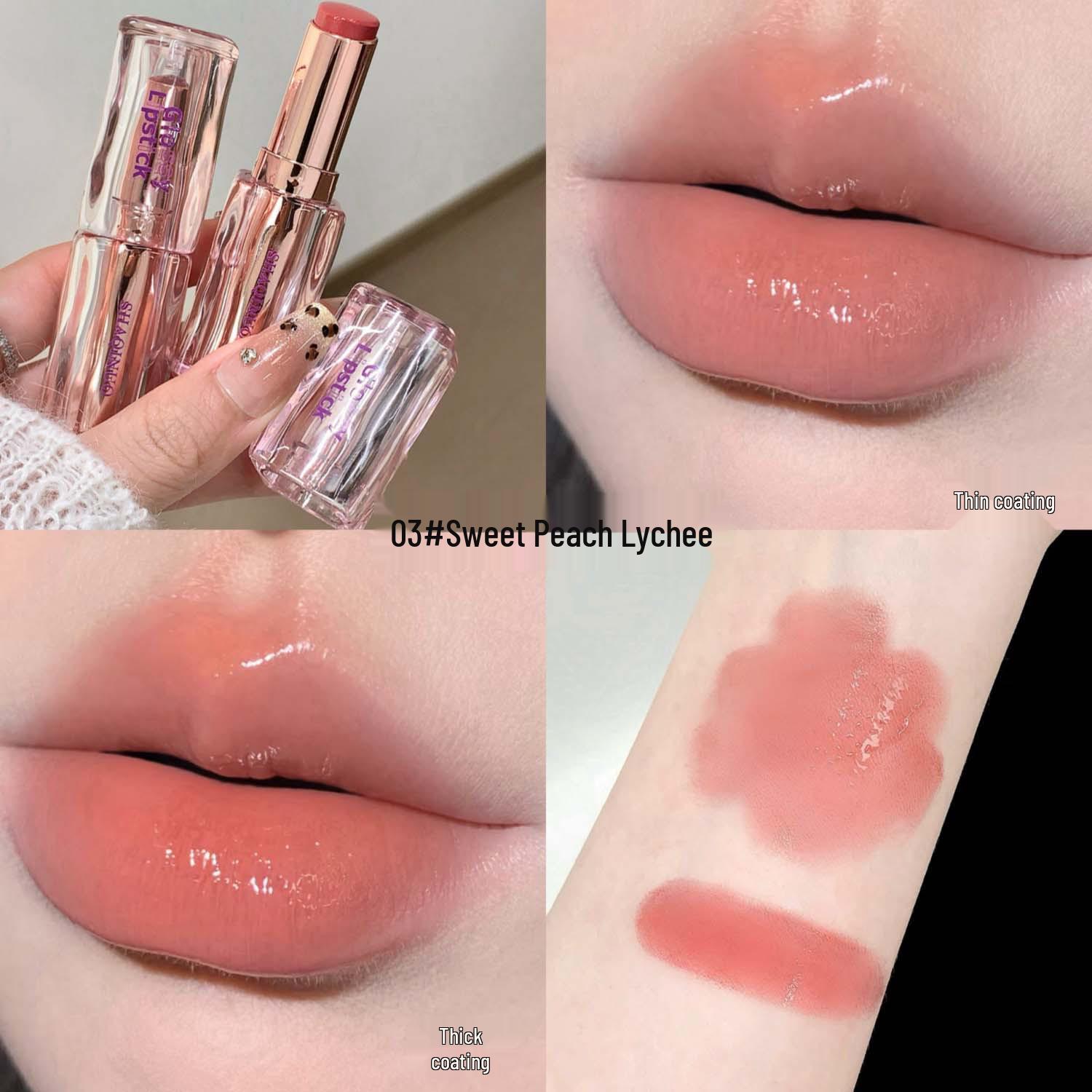 

Shaqi Nuo Кристально Чистая Помада: Зеркальный финиш, Пухлые губы, Макияж без макияжа, Корейский стиль, Стойкий, Молодежный блеск.