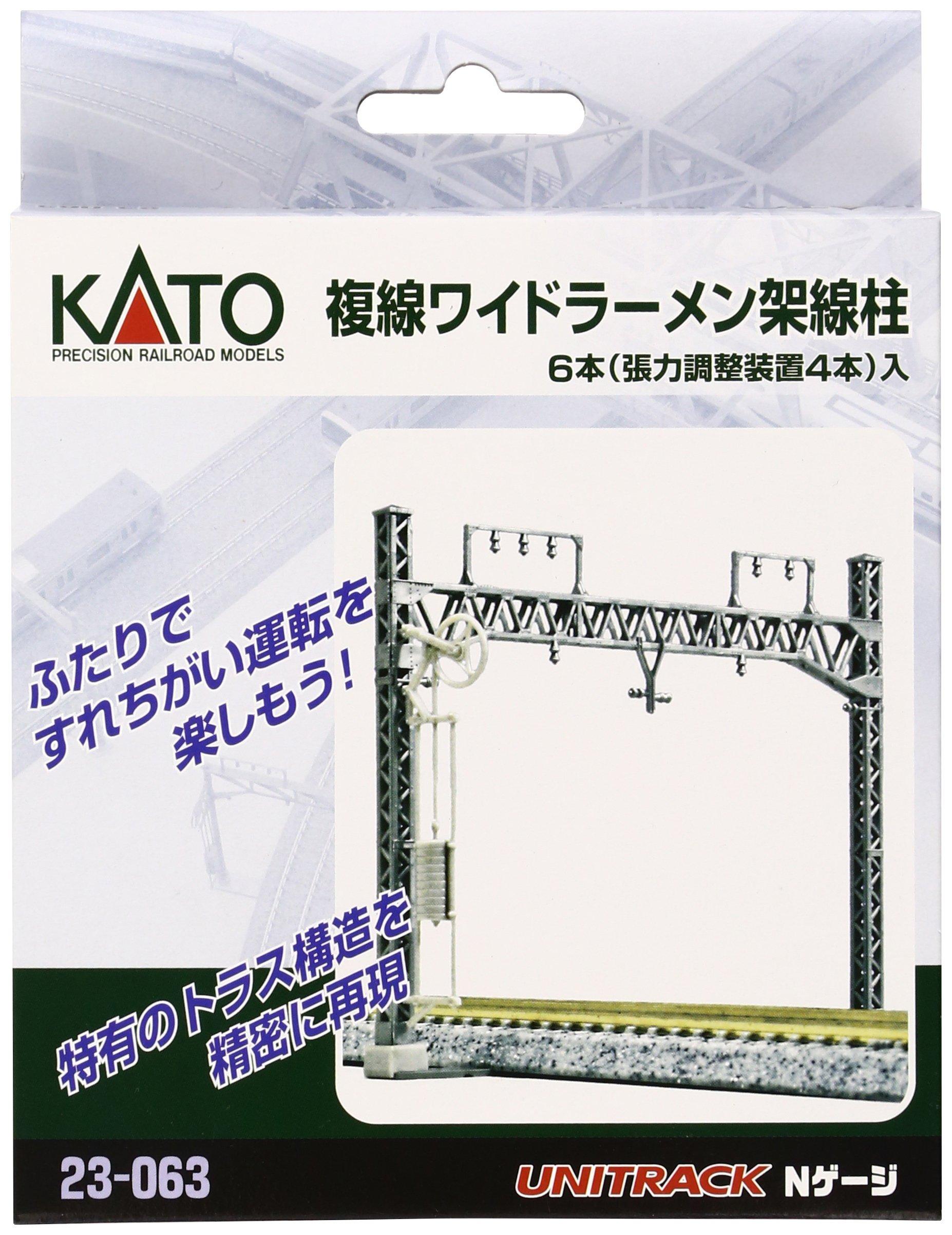 KATO Набор контактной сети для железной дороги масштаба N, Комплект для моделирования железной дороги, Двухпутная стойка с широким ободом, 6, 23-063,