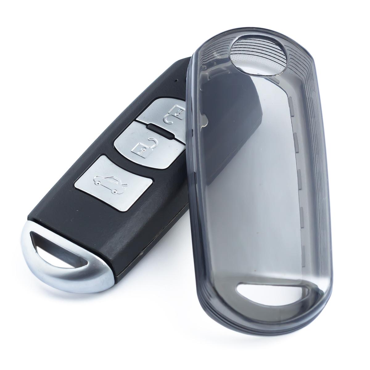 

Slim Car Key Fob Case Cover Keychain Holder For Mazda 2 3 6 CX3 CX5 CX9 MX5 CX-3 CX-5 CX-9 Accessories Black Transparent