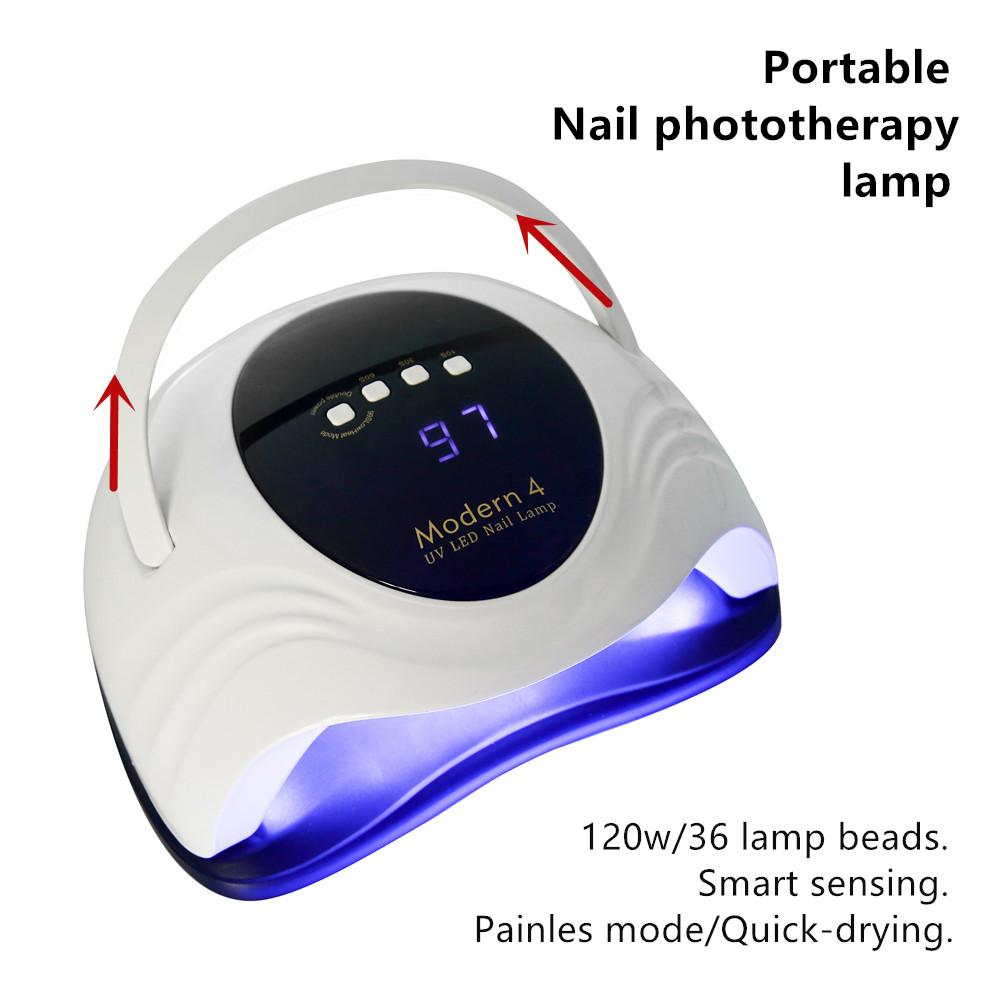 268W Modern1 UV Gel Nail Lamp LED Nail Dryer LCD Display Ice Lamps Curing Gel Polish Two Hands Lamp 69pcs Beads  With Fan