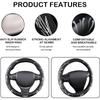 White Embroidery Butterfly Car Steering Wheel Cover14.515 Inch Universal Leather Covers Breathable AntiSlip Odorless Steering W