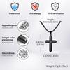 Vnox Stainless Steel 25.7x38.7mm Cross Pendant Necklace with Zircon Stones for Men Women Box Chain Punk Jewelry Gift Anniversary