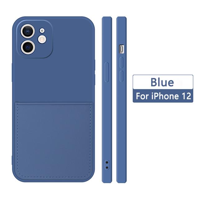 Funda Für Iphone 11 12 13 Mini 14 Pro Max Silikon Fall Flüssigkeit Karte Slot Halter Abdeckung Für Iphone Xr xs X 6 7 8 Plus Se 2022 2020