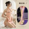 Sex Underwear Pink Stand-up Collar Print Sexy Cheongsam Slit Female Temptation Retro