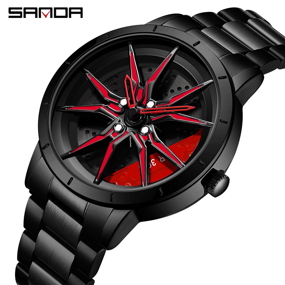 Sanda Meilleure Vente 1088 Montre pour Adolescent: Personnalisé, Cadran Rotatif 3D, Tendance, Quartz Étanche.