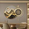 High-end LED Hanging Painting Wall Clock Living Room Decorative Painting Belt Clock Luxury Mute Mural Clocks Watch Home Decor