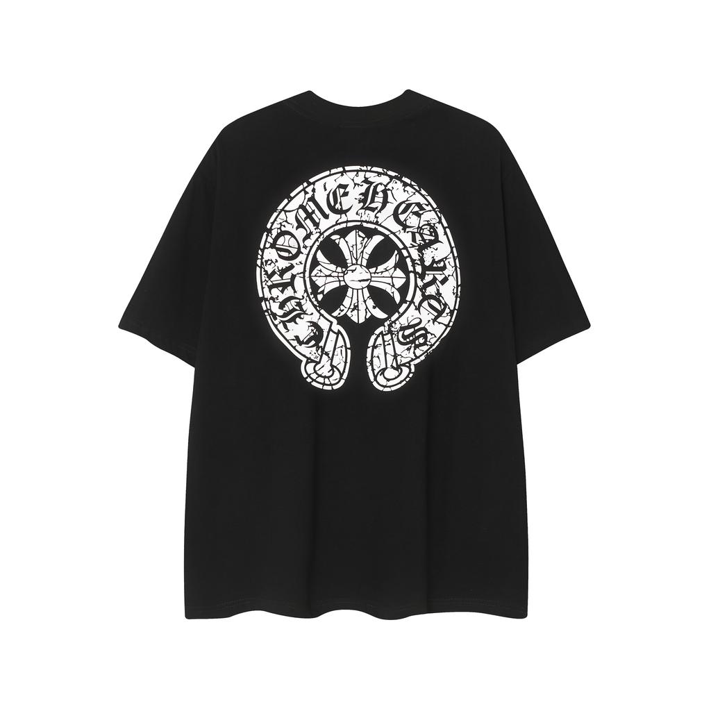 9987 CHROME HEARTS 2025 Sommer Neue Hochwertige Baumwolle Rundhals Lose Große Größe männer und frauen T-shirt Paar t-shirt