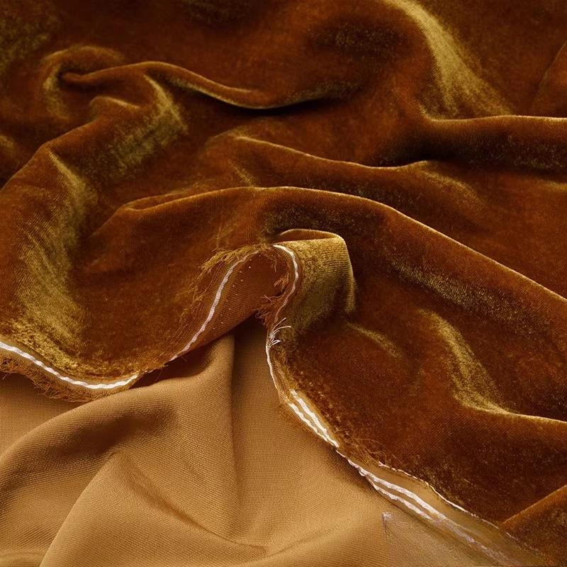 Non-elastic Woven Velvet Designer Fabric for DIY Sewing Dress Set,Half Skirt, Wide-leg Pants, Cotton-like Lustrous Velvet Fabric