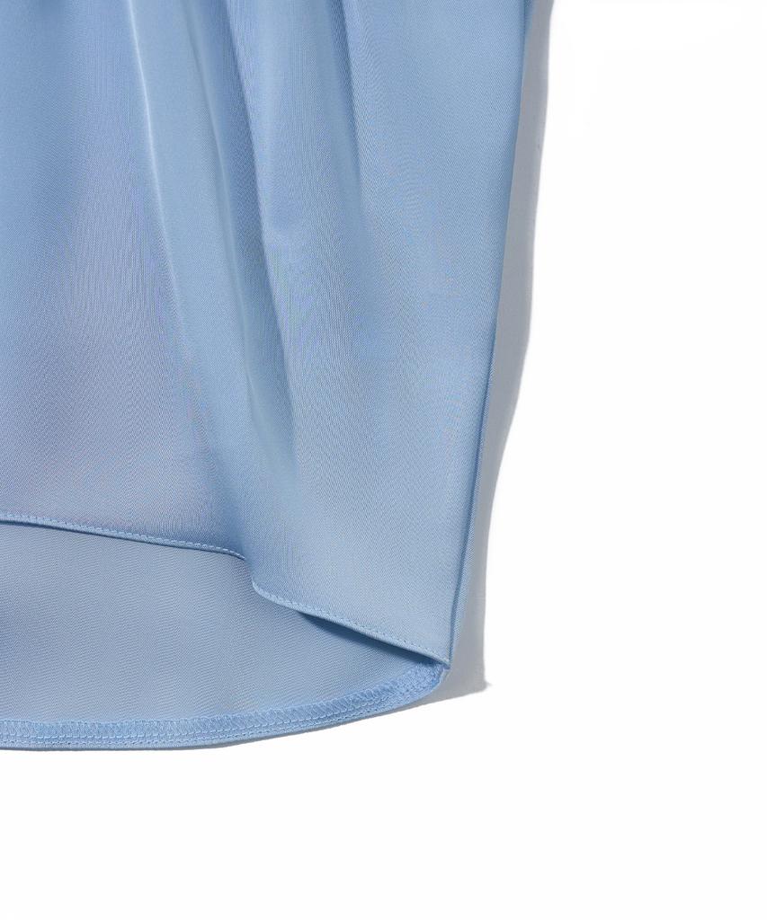 YOUHEE Ribbon Lace Shirring Blouse Light_Blue