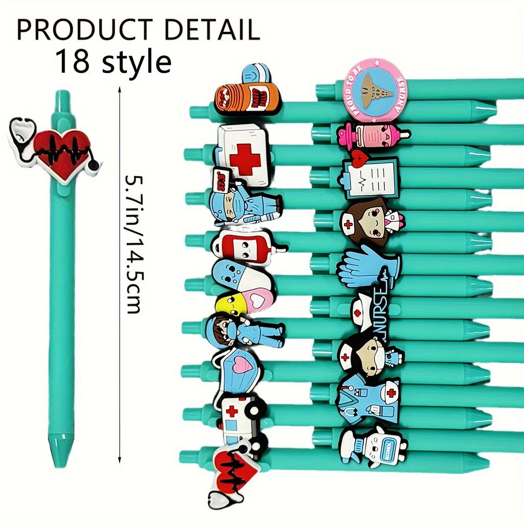 [Gelschreiber für Krankenschwestern und Ärzte] 6/12/18er-Pack mit schwarzen 0,5-mm-Minen, Gelschreiber für medizinisches Fachpersonal | Stifte für medizinische Aufzeichnungen, Tag der Pflege