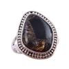 Natural Black Copper Turquoise Gemstone 925 Solid Sterling Silver Ring S.8 N5u10