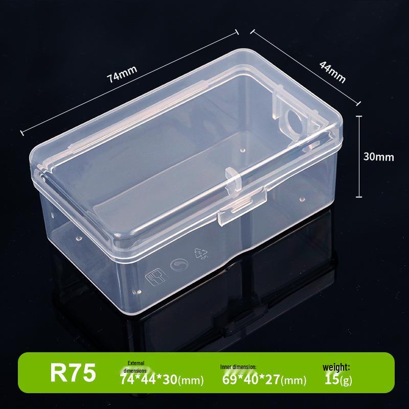 Clear PP Plastic Rectangular Storage Box with Lid for Jewelry, Ear Studs, or Fishing Accessories