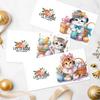 6 Stück DIY Tiermuster Diamantmalerei Grußkarten Set Diamond Art Handgemachte Karten Kreatives Geburtstags- & Erntedankkarten-Set
