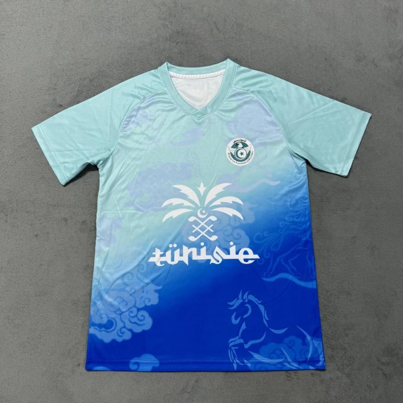

3D-printed Men s and Women s Sports Wear Casual Short-sleeved New Tunisian Special Edition Training Clothes for The 25-26 Season S