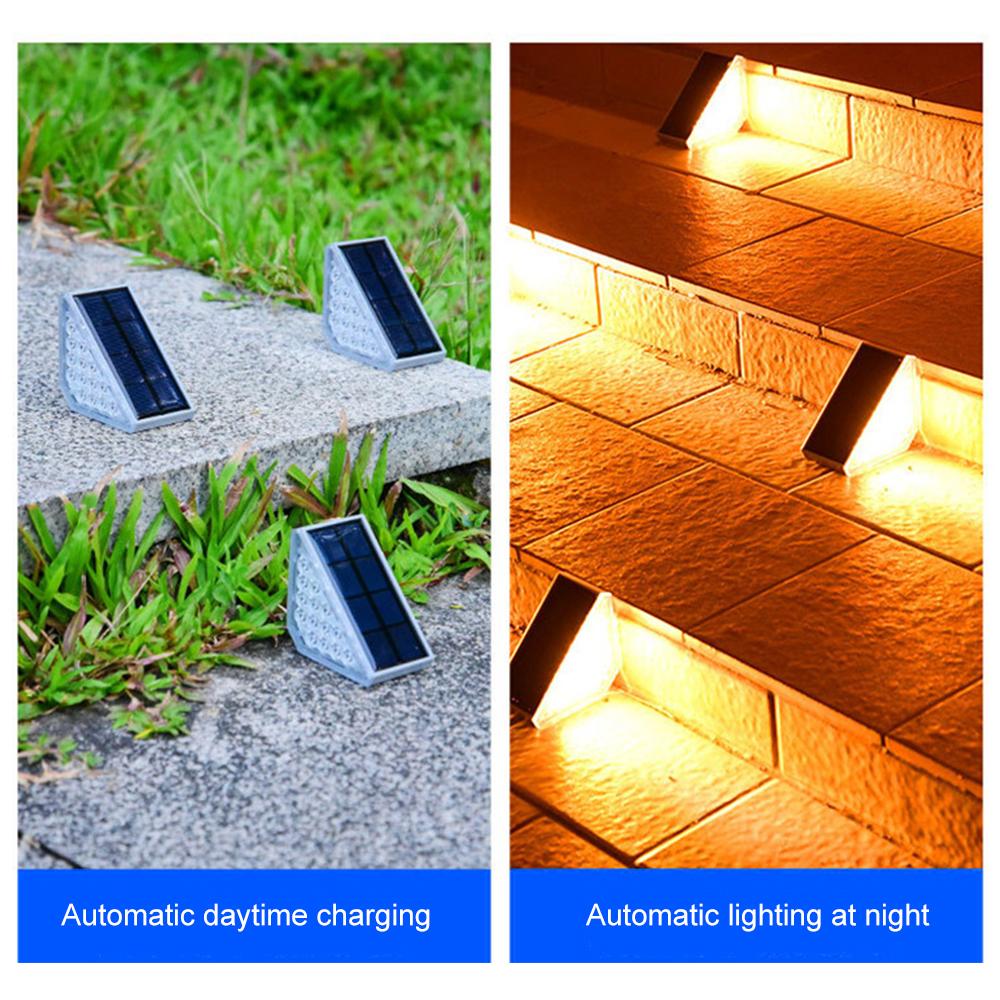 Solar Stair Lights Solar Step Light Outdoor Waterproof IP67 Solar Stair Lights Smart Light Control Solar Light For Garden Deck