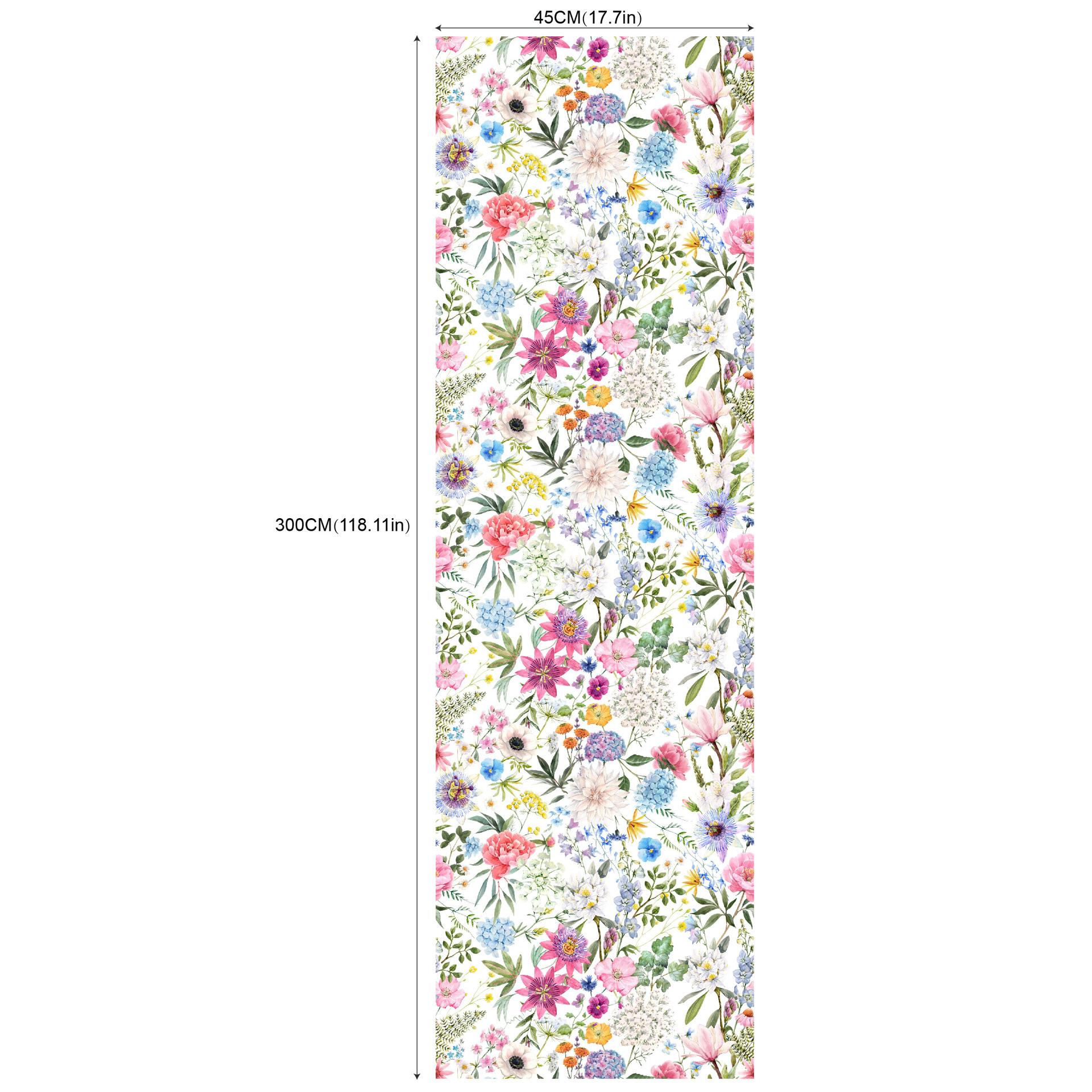 

Съемные самоклеящиеся обои для гостиной и спальни (Серия акварельных цветов 45см *300см) RW261