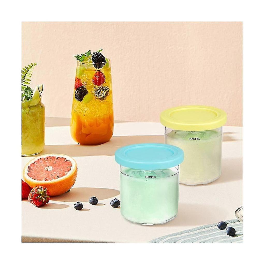 2024 4pcs Ice Cream Pints And Lids For Ninja Creami Nc301 Nc300 Nc299amz Series Ice Cream Storage Contai