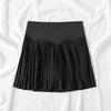 New pleated yoga high waist anti-light tennis skirt solid color badminton golf skirt