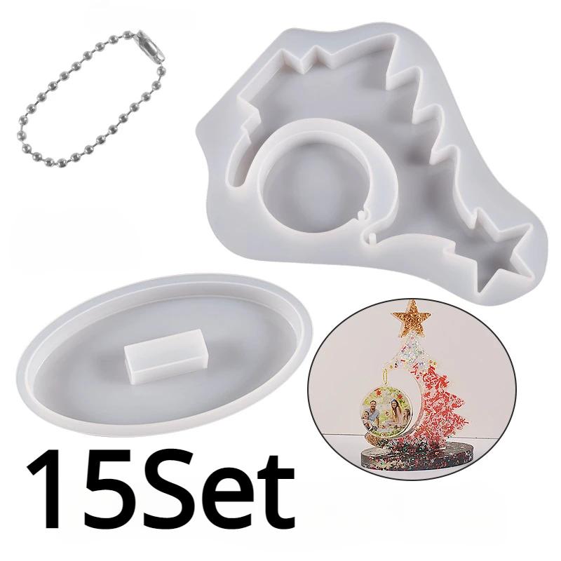 DIY Christmas Tree Photo Frame Silicone Mould Crystal Epoxy Craft Casting Mould Handmade Home Decoration Christmas Resin Moulds