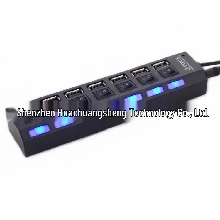 7-Port USB Hub with Individual Switches - Hub Expansion Splitter