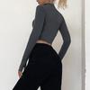 Solid Color Casual T-shirt Women Long Sleeves Turtleneck Crop Tops Sexy Simple Style Party Club Spring Summer New