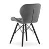 LAGO Velvet chair - gray / black legs x 1