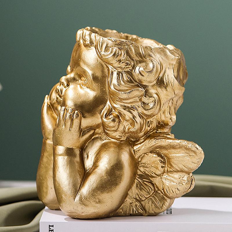 Ghiveci de flori cu înger drăguț Ghiveci suculent Jardinier din rășină Decor pentru interior Decorație de interior Ornamente de birou Ghiveci pentru plante bonsai