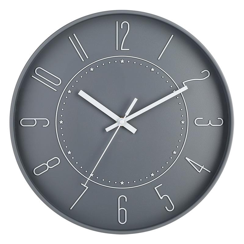 12 Inch 30CM Silent Wall Clock, Creative and Fashionable, Three-dimensional Digital Minimalist Clock for Home Living Room