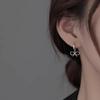 925 Silver Needle Hollow Bowknot Pendant Hoop Earrings For Women Classic Jewelry Minimalist Accessories