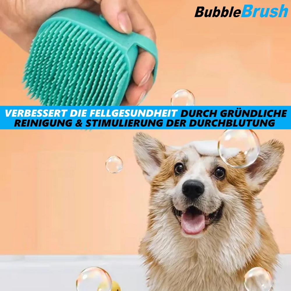 BUBBLEBRUSH Kartáč na péči o srst Koupací kartáč Pes Kočka Mycí kartáč Dávkovač šamponu