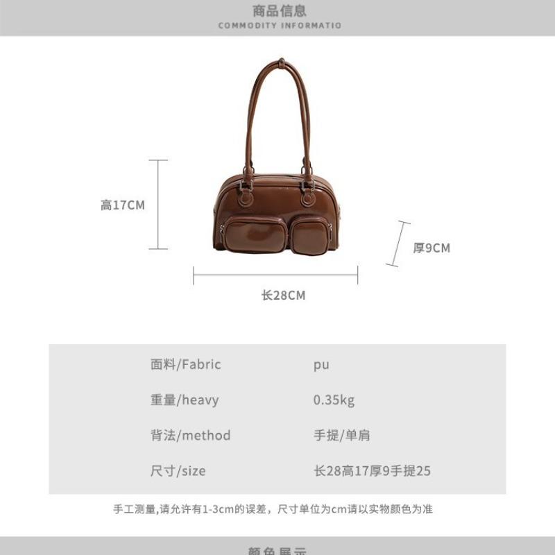 Winter niche high-end shoulder bag retro trendy underarm bag women's winter new fashion oil wax leather square