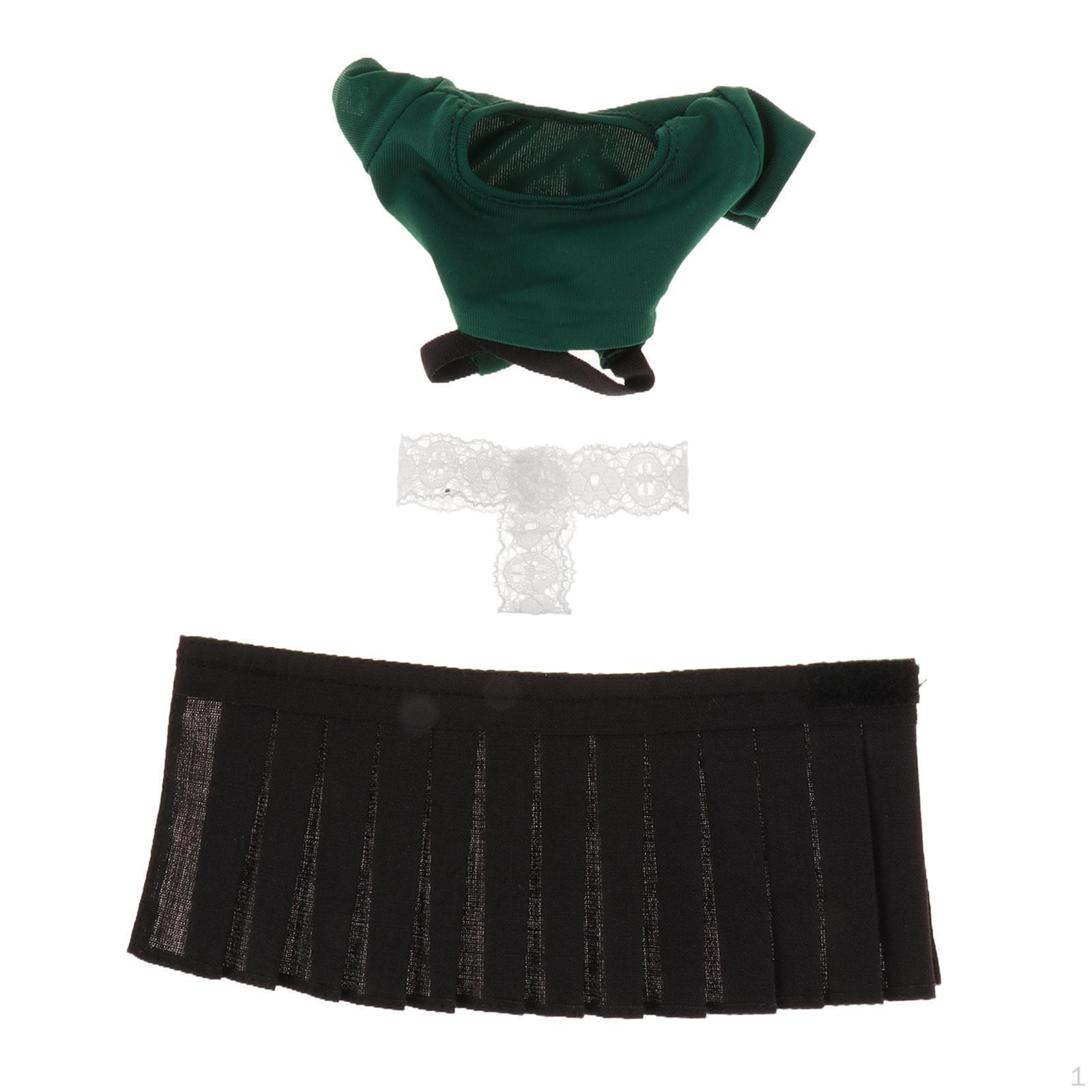 

1/6 Female Action Figure suits,Cosplay Accessory,Costume Decor,Stylish Fashion Doll Outfits for 12 green top set