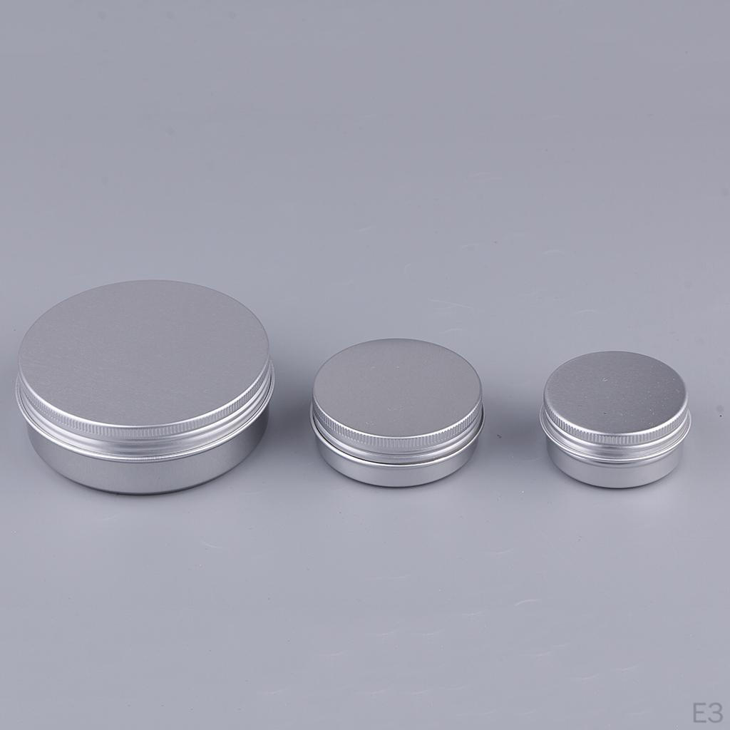 30ml/40ml/120ml Empty Aluminium Cosmetic Pot Container Box Screw Lid Can Bottle Lot - Silver Colors